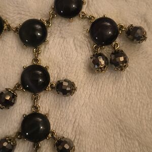 GoldTone Handmade Chain Cabochon Gray Stones